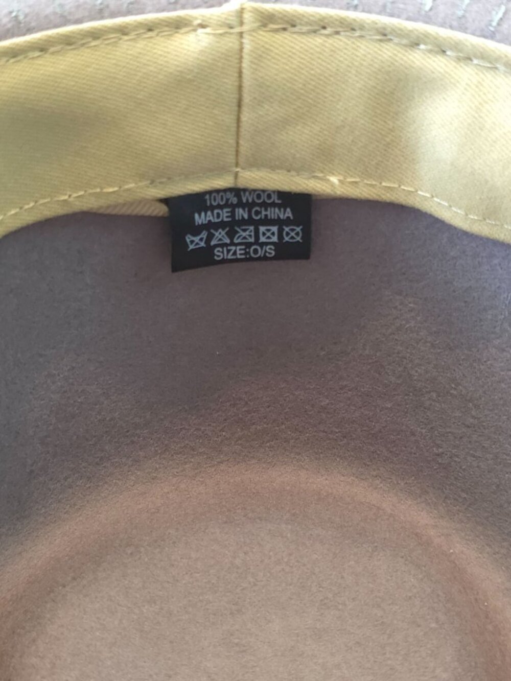 Gray 100% Wool Wide Flat Brim Starburst Design Fedora Hat Sz 7 - Picture 6 of 9